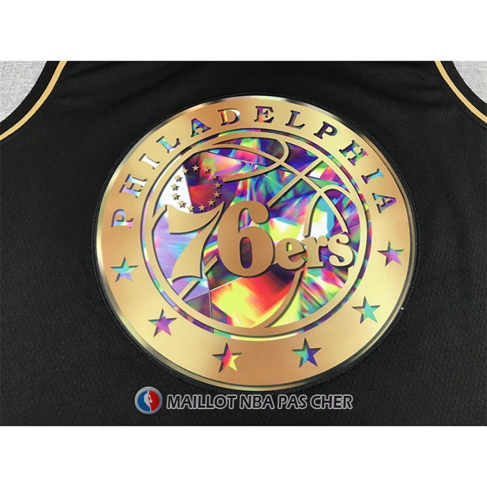 Maillot Golden Edition Philadelphia 76ers Allen Iverson NO 3 2021-22 Noir